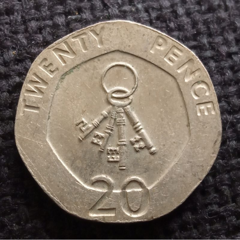 Koin Kuno Gibraltar 20 Pence Kunci (2012-2013)