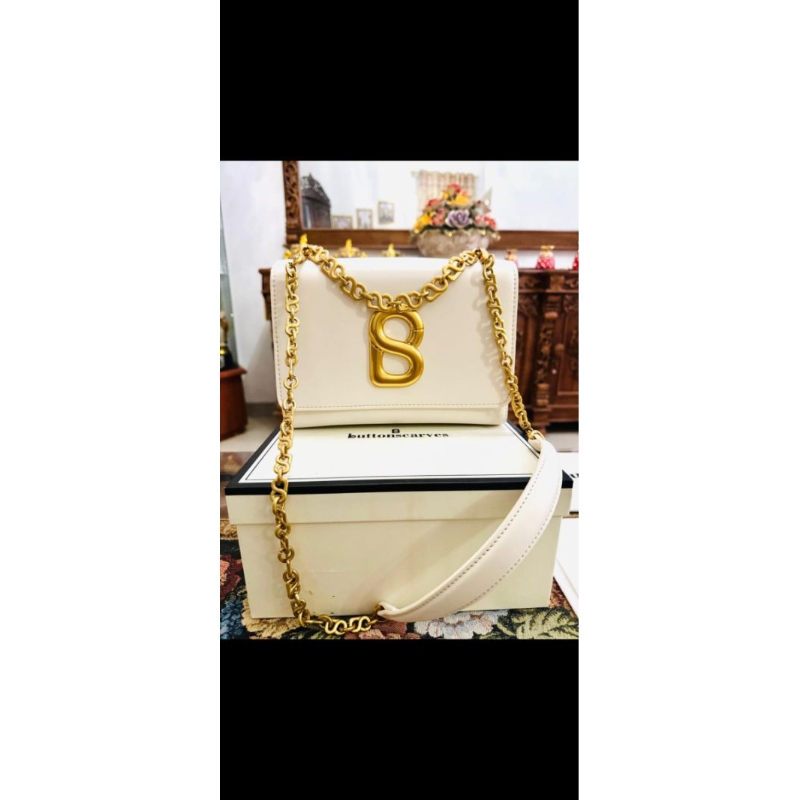 Tas Buttonscarves Bag Alva White Sand Original Preloved