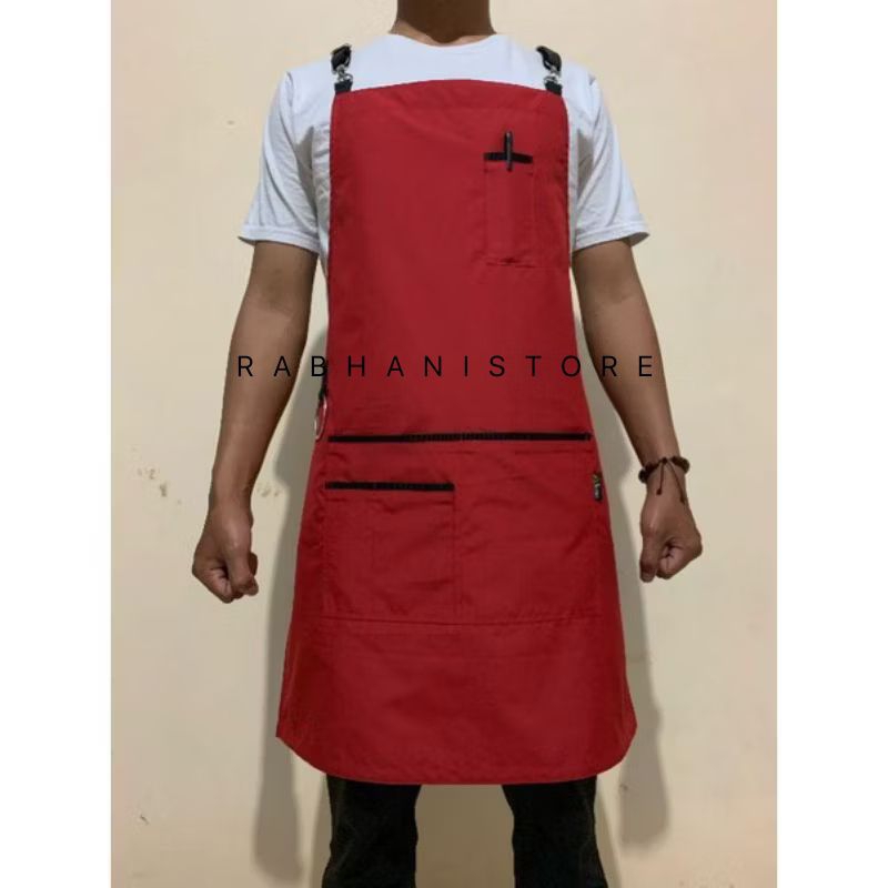 Celemek masak apron barista model tali hitam apron masak waiters chef, koki, barber