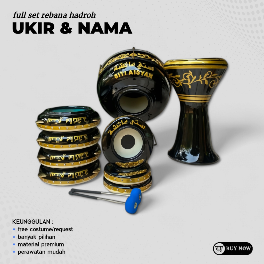 FULL SET REBANA HADROH UKIRAN DAN NAMA