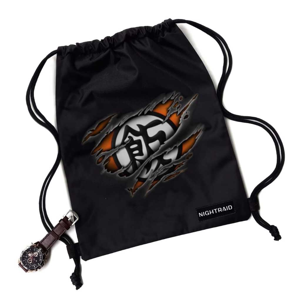 Tas Serut Pria Wanita Tas Ransel Tali Serut Motif Anime Hitachi