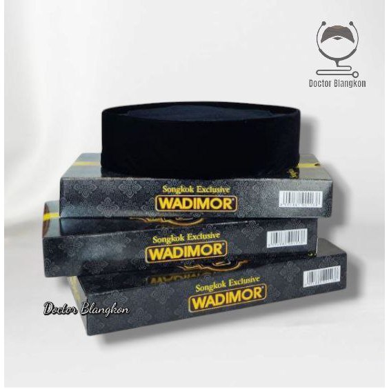 Peci Songkok Hitam Cap Wadimor Tinggi 5 6 7 8 9 Cm Halus Tebal Murah Kopiah Hitam Pria
