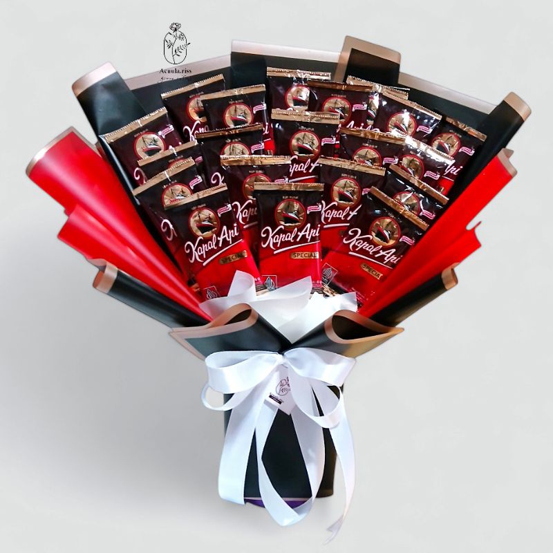 Buket Kopi/Buket untuk suami/kapal api 20pcs/New Warping KERTAS PLASTIK BUKET/FREE KARTU UCAPAN