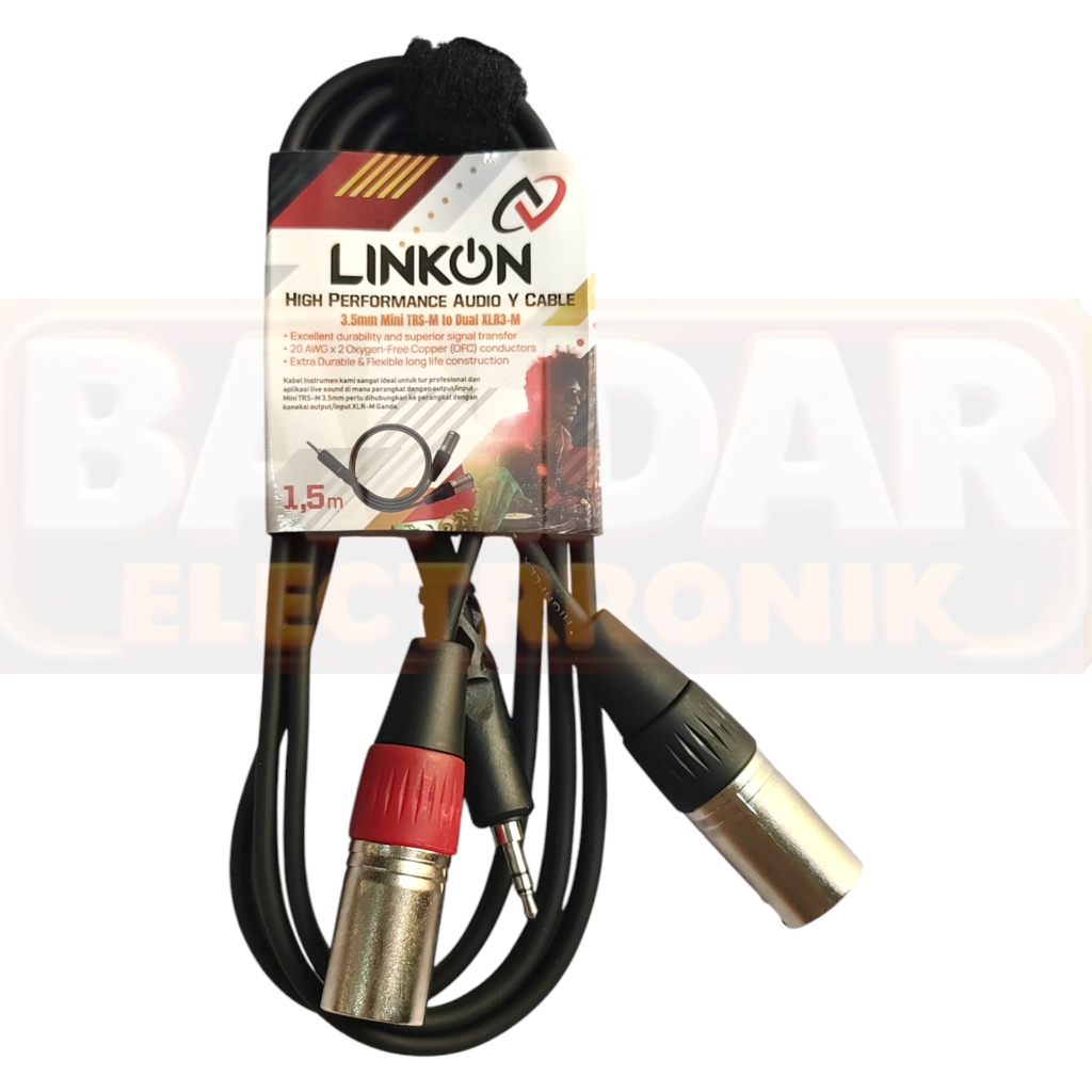 KABEL UNTUK MIXER KE HANDPHONE / 2 JEK CANON TO JEK MINI STEREO