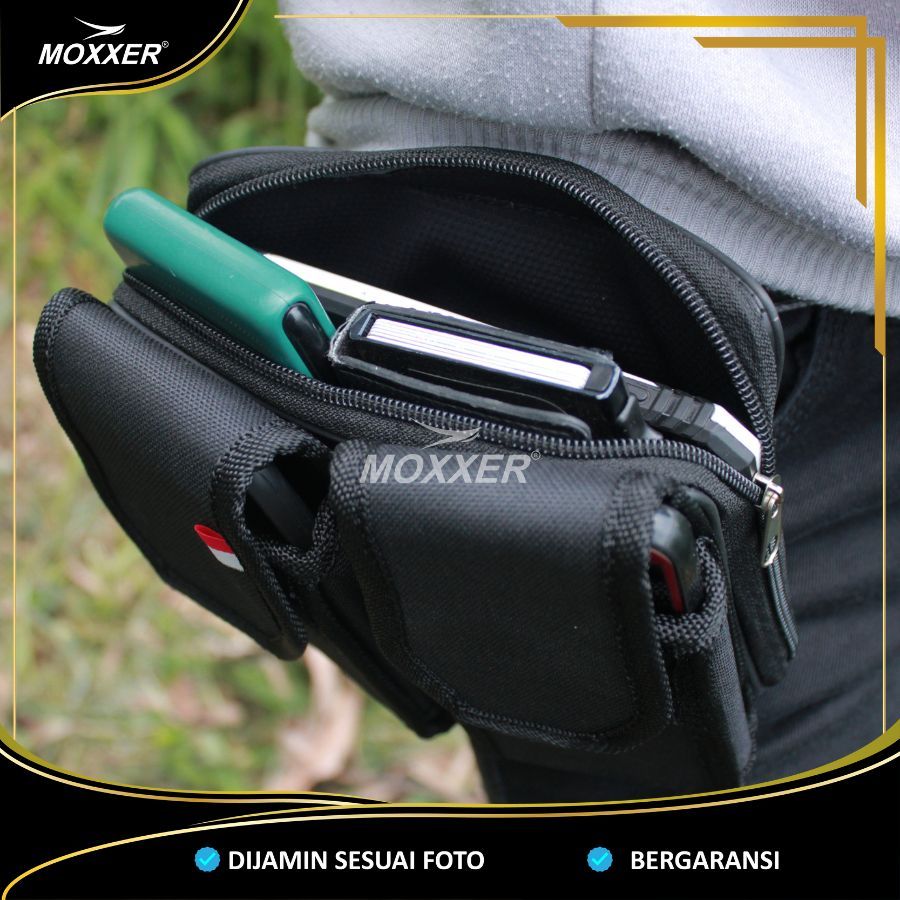Tempat Sarung HP Pinggang Kanvas Pria Tas Dompet Handphone Cowok Resliting Pouch Hp Pria Tempat Maga