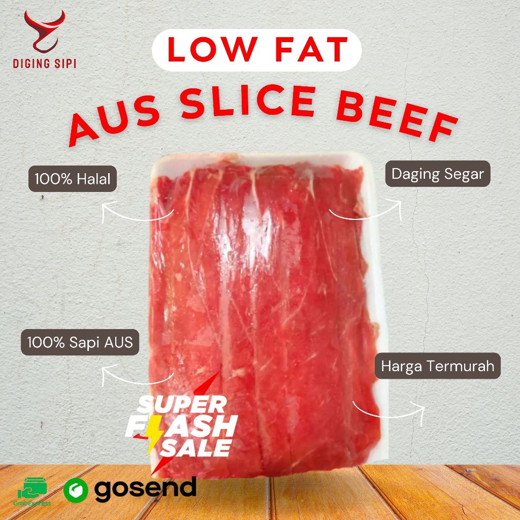 

AUS SLICE BEEF LOW FAT TERMURAH MINIM LEMAK
