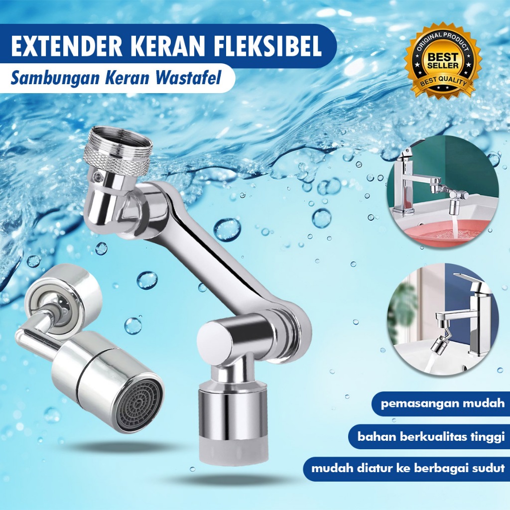 Promo Ralali Sambungan Kepala Keran Wastafel Segala Arah Faucet Extender Fleksibel 720 Derajat