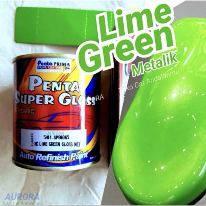 Cat Penta Super Gloss 5461-SP96065 NC LIME GREEN GLOSS MET 200ml Hijau ljo Muda Cerah Metalik