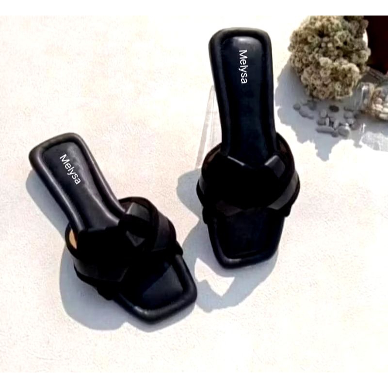 sandal wanita kekinian teplek/sandal wanita flat teplek kekinian full busa
