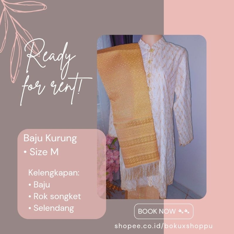 SEWA / RENTAL BAJU KURUNG BAJU TRADISIONAL (KREM-KUNING)