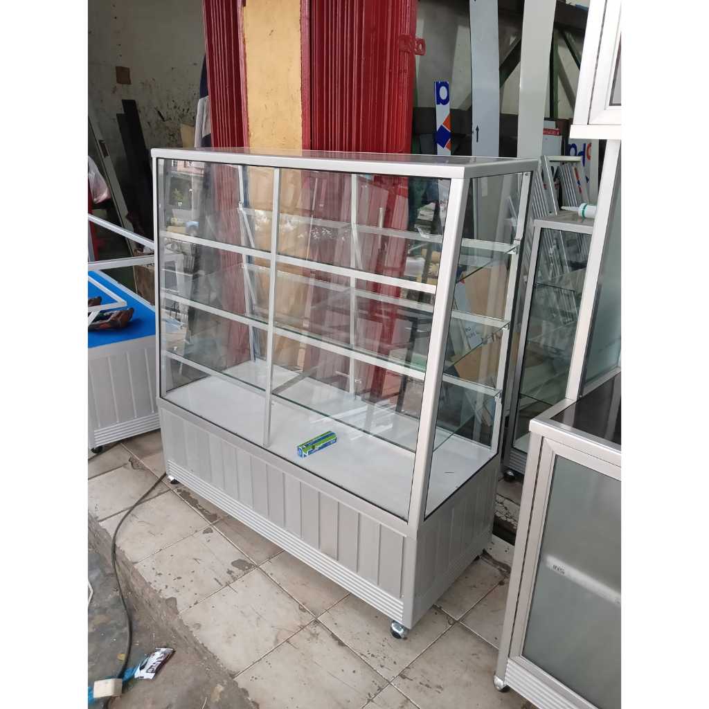Etalase Kue Basar dan Roti Silver Standar  ( FREE Onkir Khusus Jabodetabek )