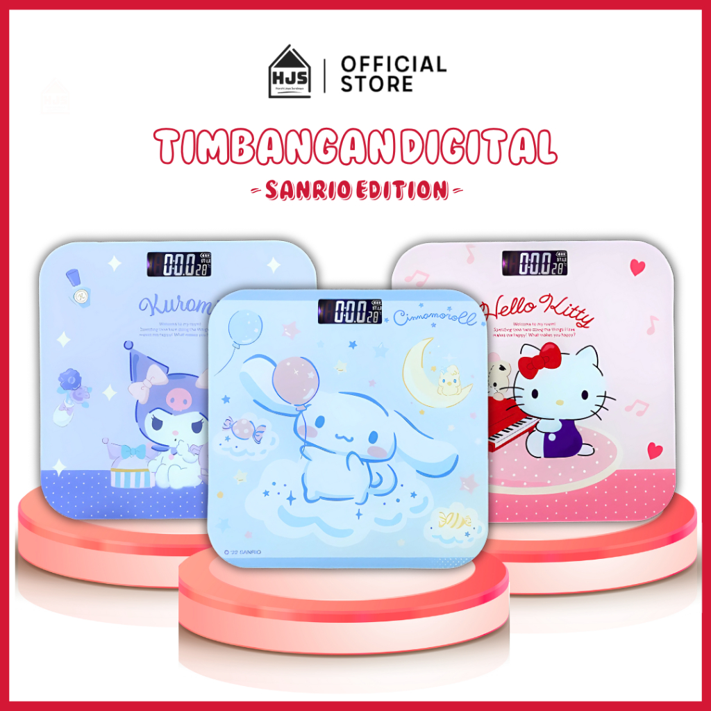 [HJS] Timbangan Badan Digital Karakter Lucu Premium USB Kuromi Cinnamoroll Hellokitty