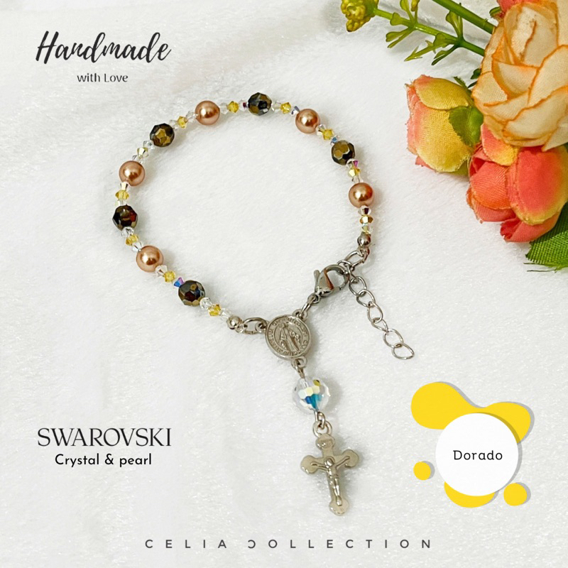 READY Gelang Rosario kristal dan mutiara Swarovski cocok untuk kado
