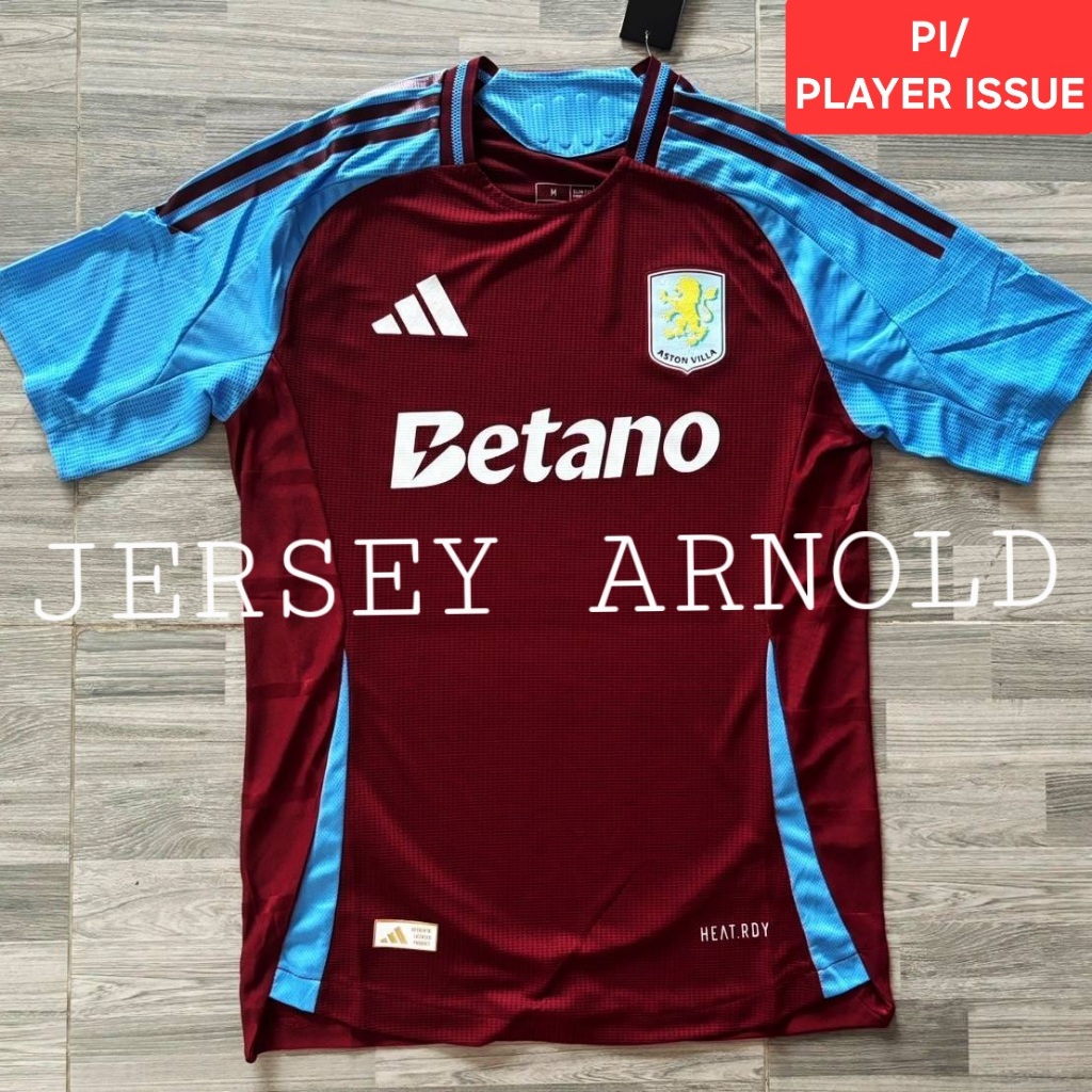 JERSEY ASTON VILLA HOME PI PLAYER ISSUE HEAT RDY HEATRDY MUSIM 24 25 2024 2025 GO GRADE ORI THAILAND