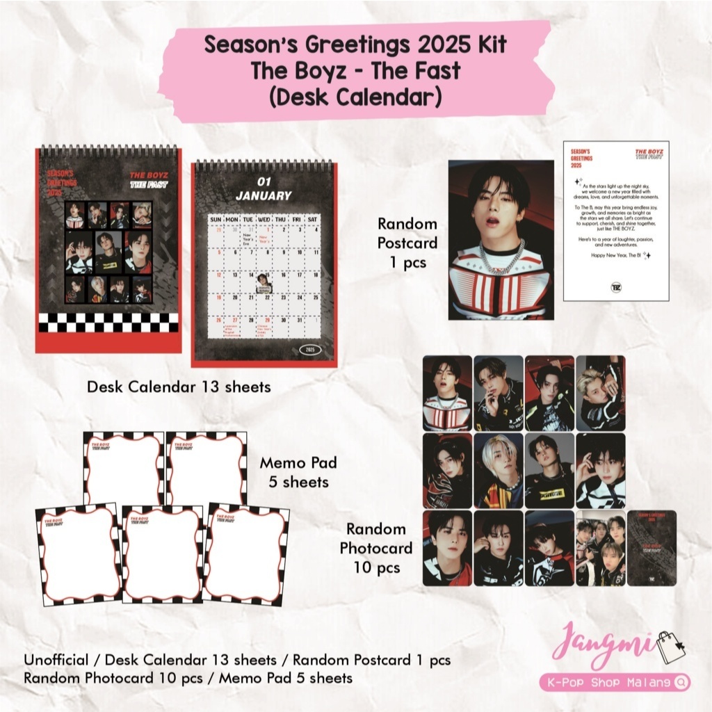 

Season's Greetings 2025 The Boyz - The Fast | The Boyz Calendar 2025 | The Boyz Kalender 2025 | K-pop Calendar 2025 | K-Pop Kalender 2025 | Aesthethic Calendar 2025 | Kalender Aesthethic 2025 | Desk Calendar | Kalender Meja