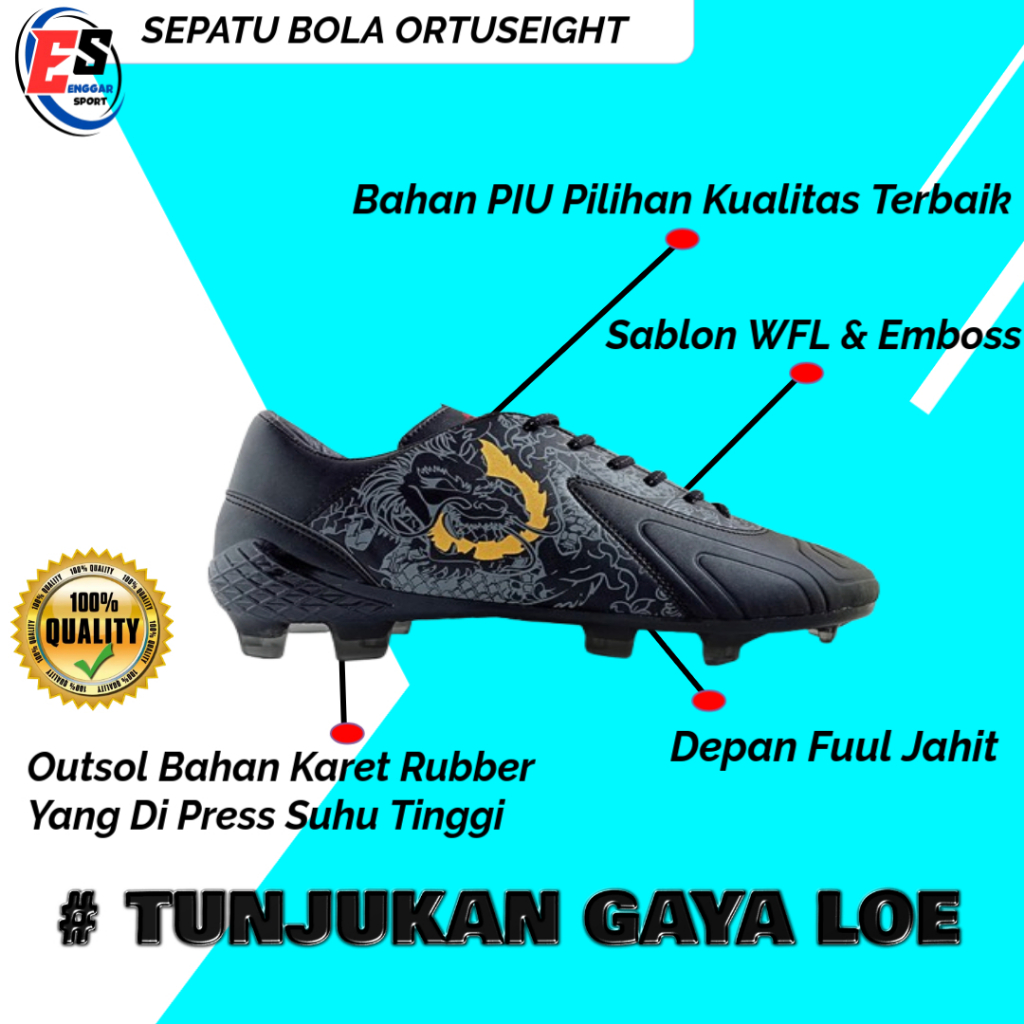 Sepatu Bola Dewasa Ortuseight Ryuji Utomo Ortus Ryu Fg Hitam Sepatu Sepak Bola Olahraga Unisex Ringa