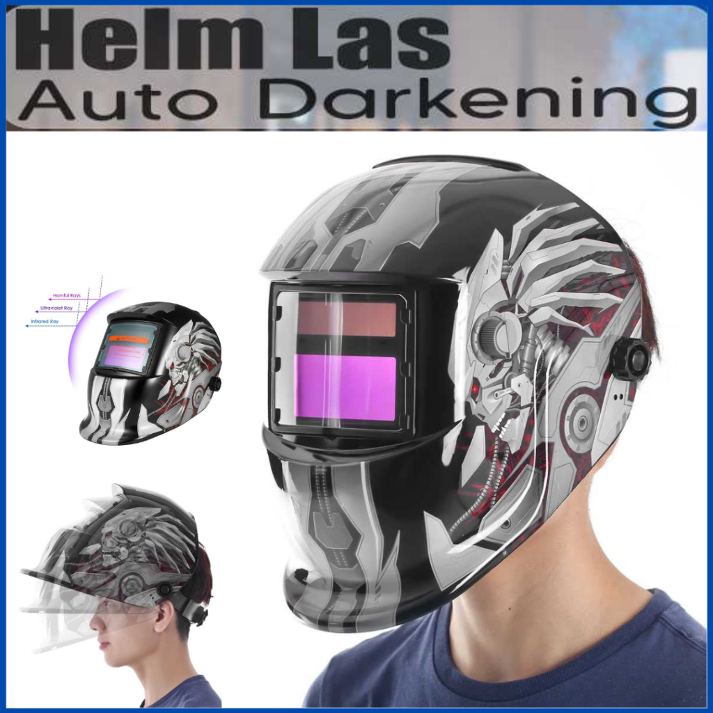 RAJA TaffGUARD Helm topeng Las Otomatis Auto Darkening Welding Helmet Terminator tukang las - HW-013