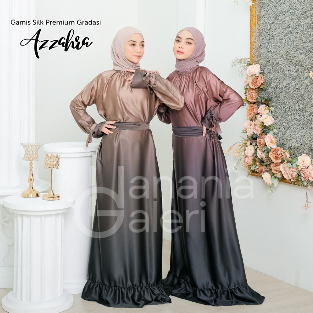 Gamis Wanita Silk Premium Gradasi Azzahra
