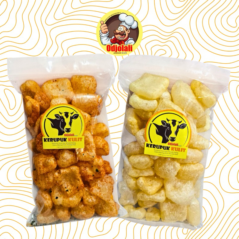 

Kerupuk Kulit Sapi Gurih / Pedas ODJOLALI SNACK