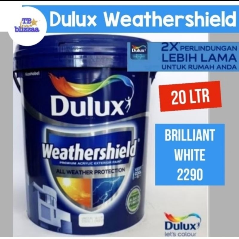 Dulux Weathershield 20 liter Brilliant White 2290 Dulux Weathershield Dulux Weathershield Alkali 20L