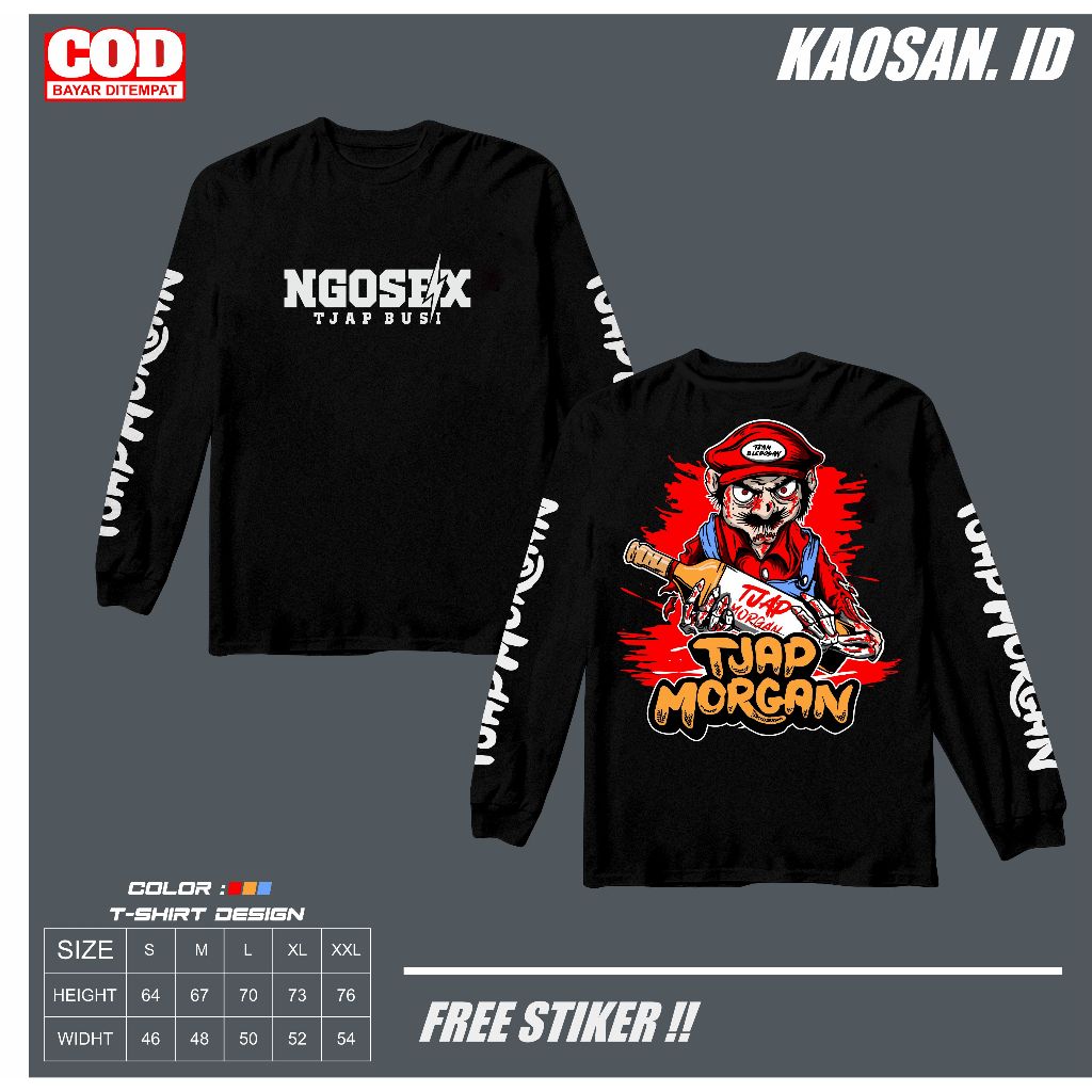 kaos NGX edisi Tjap morgan  lengan panjang kaos nanda audio kaos ngx audio kualitas premium