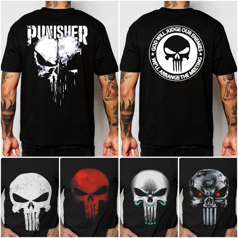 Kaos The Punisher Collection Pria S M L XL 2XL 3XL 4XL Cotton Combed 24s Premium T Shirt Superhero