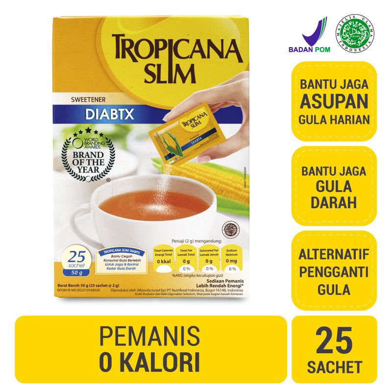 

Tropicana Slim Sweetener diabtx 25pc Tropikanaslim Tropikana Slim Gula Diabetes Gula Rendah Kalori