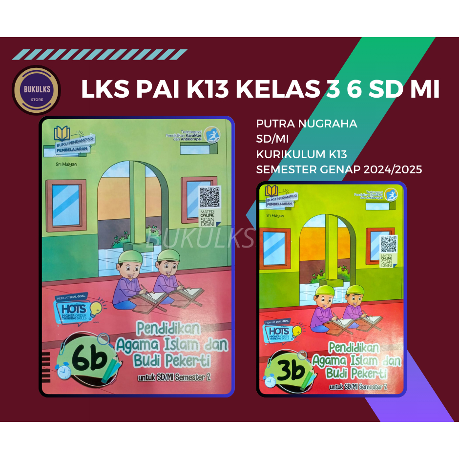 Buku LKS Pendidikan Agama Islam PAI Putra Nugraha SD MI Kelas 3 6 K13 Semester 2 Genap 2024 2025