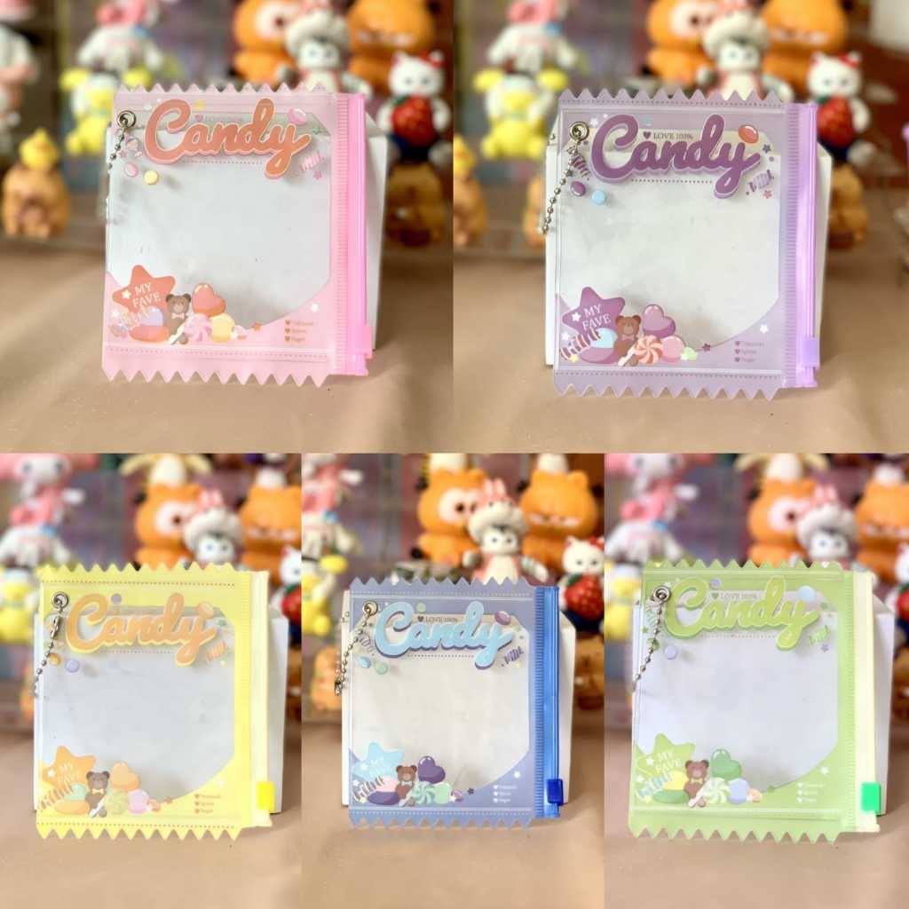 Tas Penyimpanan Display Boneka Transparan Transparent Doll Display  Candy PVC Zip Pouch Untuk Badge 