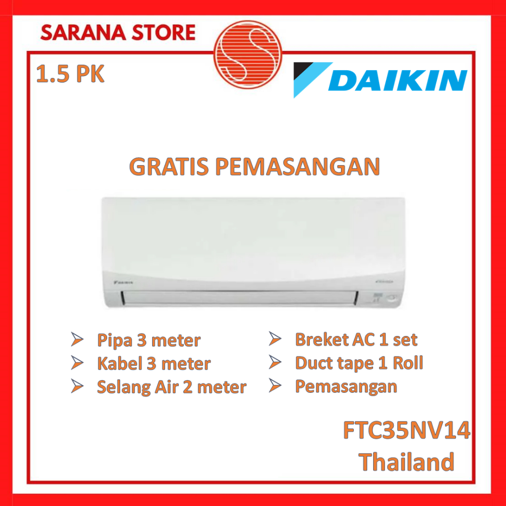 Daikin AC 1.5 PK Thailand FTC-35NV14 FTC35NV 35NV FTC35NV14