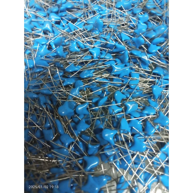 kapasitor keramik biru 1kv-2kv 22pf,33pf,47pf,100pf,150pf,221pf,271pf,471pg,681pf,102pf,332pf