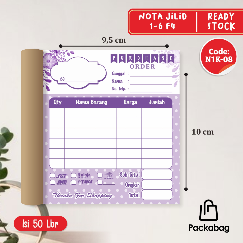 

NOTA 1 PLY PRAKTIS - NOTA LIST ORDER READY STOCK - NIK 08