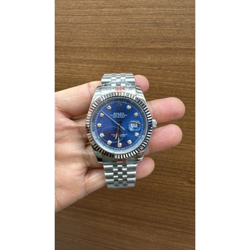 jam tangan pria rolex dstejust dim 40 mm automatic kaca saphire