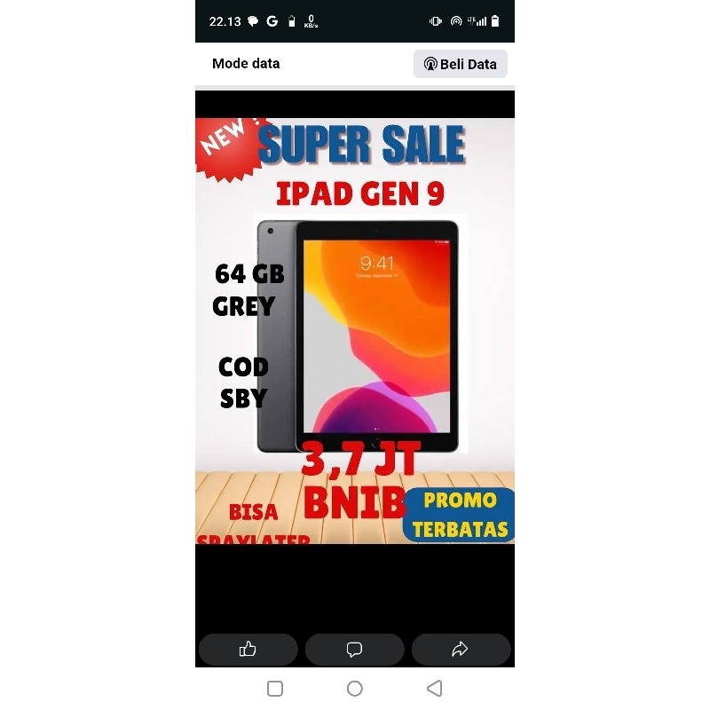 ipad 9 BNIB new segel grey 64gb