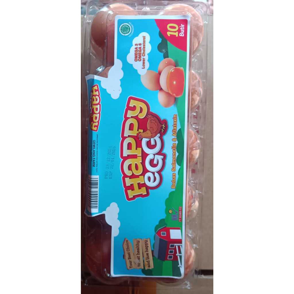 

Telor Omega 3 Happy Egg (1 Pak = 10 butir)