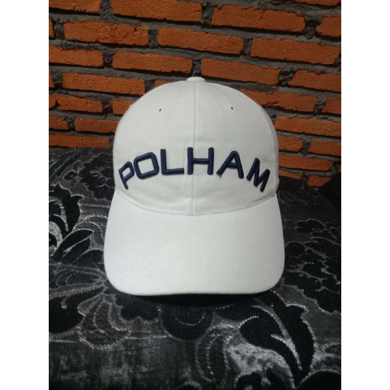 Topi Brand Polham Second Original cap Model Baseball buat casual dan olahraga Warna putih bahan Akri