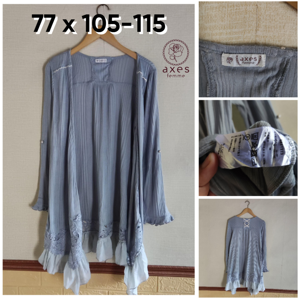 Long Outer Axes Femme Biru Denim Cantik Size M Wanita Atasan Cewek A034