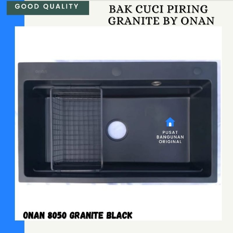 BAK CUCI PIRING KITCHEN SINK GRANITE DARK BLACK 8050 ONAN HERRERA