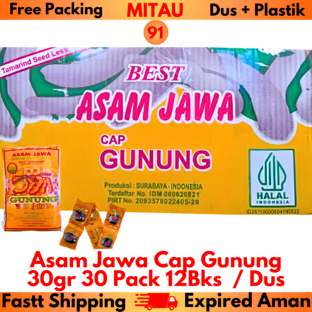 

Asam Daging Cap Gunung 30 Gr x 30 Pack @12 Bks / Dus Beli 5 Dus Lebih Murah