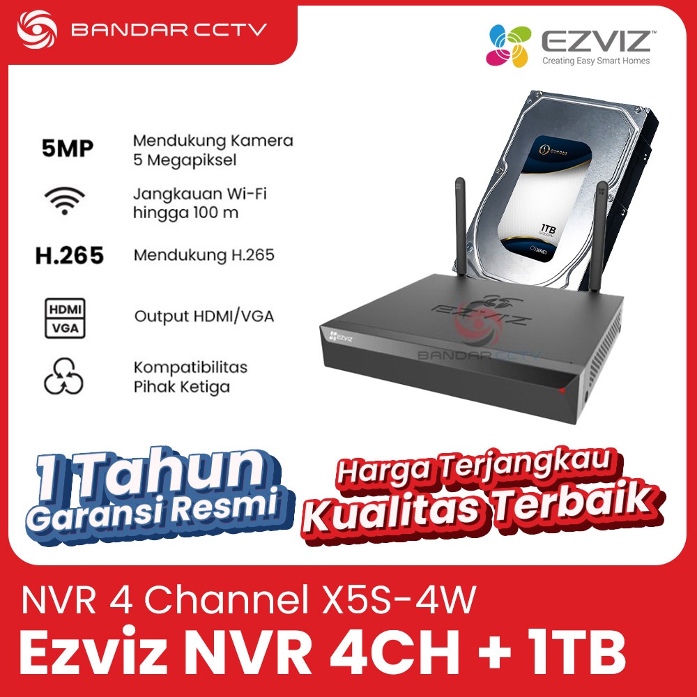 EZVIZ NVR 4 Channel X5S-4W