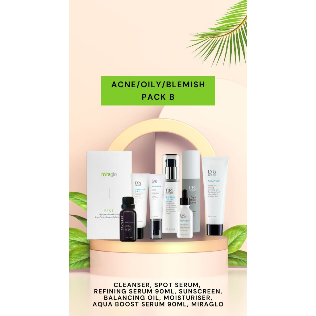 DRs Secret Paket Skincare B untuk Kulit Berminyak dan Berjerawat | DR Secret Paket Skincare B