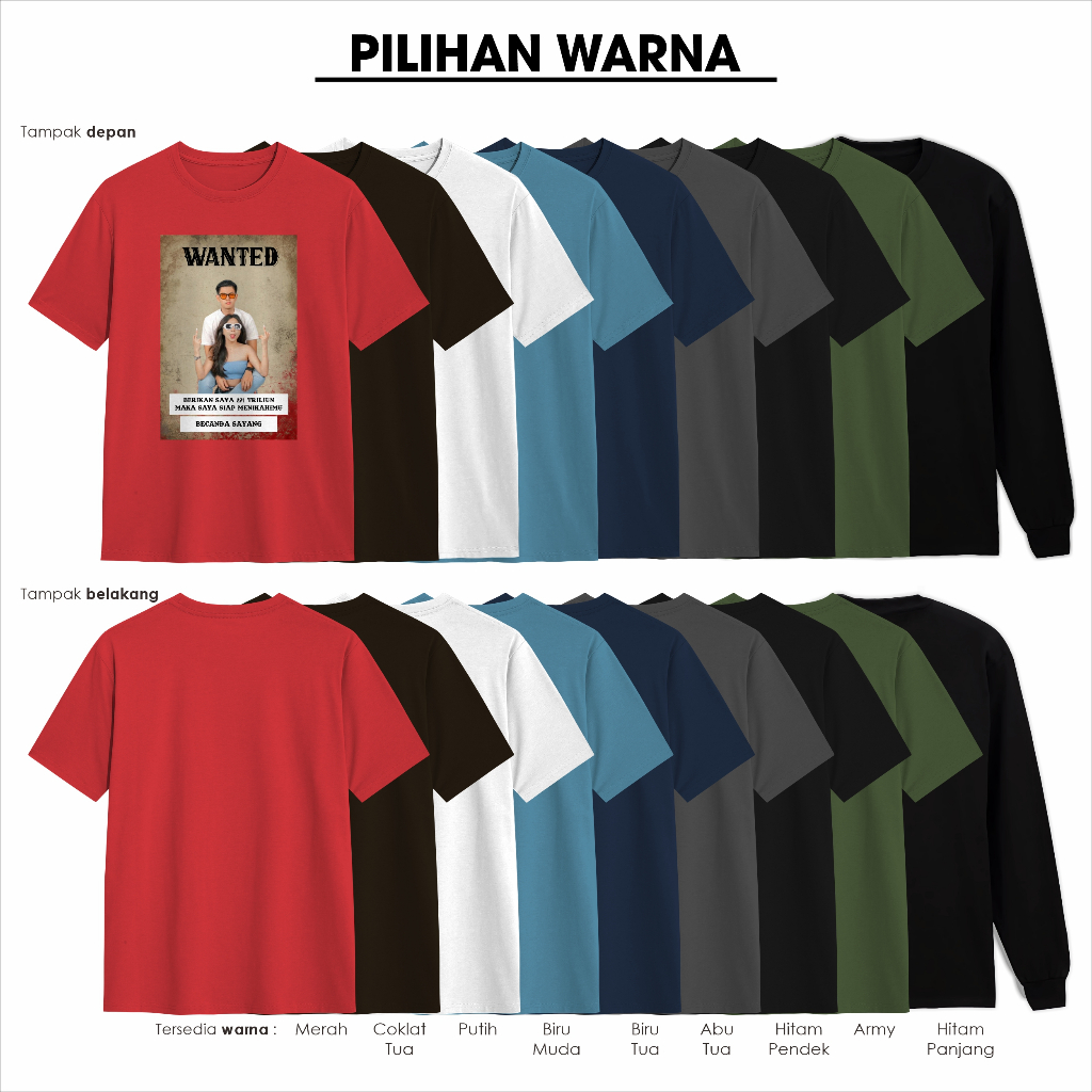 Kaos couple bucin premium baju couple bucin tebal asli cotton combed kaos couple bucin kaos wanita