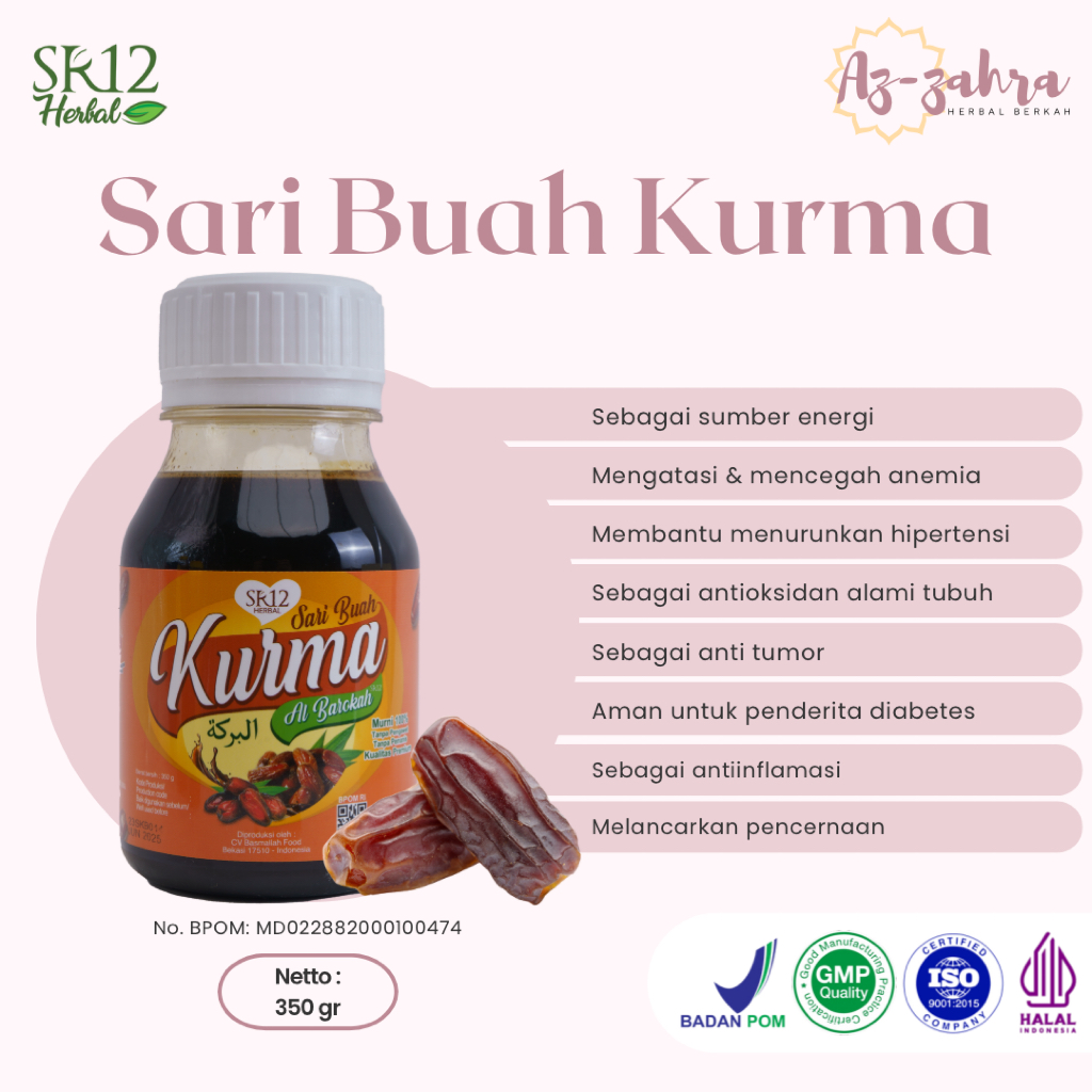 

SR12 SARI BUAH KURMA | 100% Sari Kurma Tanpa Gula | Sumber Energi | Meningkatkan Stamina Tubuh