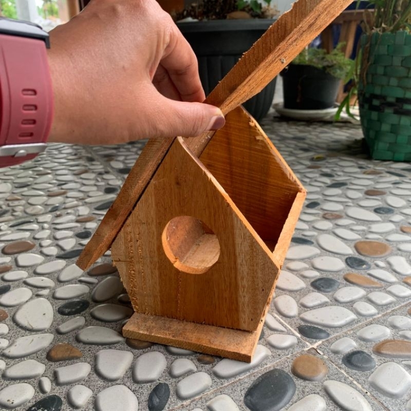GLODOK RUMAH KAYU PINTU ATAS SARANG BREEDING KOLONI BERTELUR, KANDANG BURUNG KENARI, LOVEBIRD,PARKIT