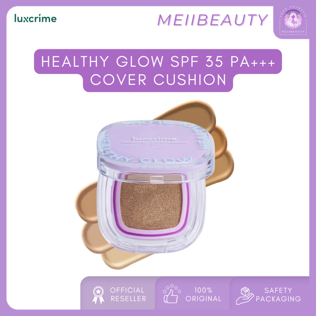 LUXCRIME Perfecting Cover  Cushion Healthy Glow SPF 35  PA+++ | Foundation Bedak Makeup FULL REFILL