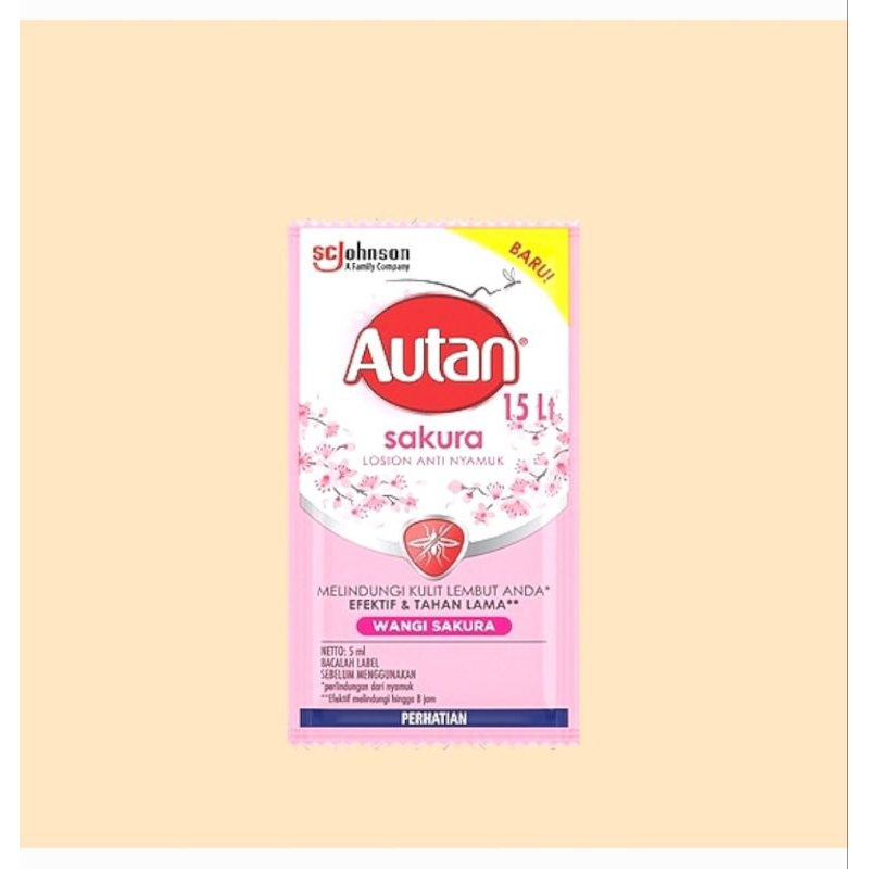 Lotion Anti Nyamuk Autan Wangi Bunga Sakura Sachet - 6 ml (Kemasan Renceng)