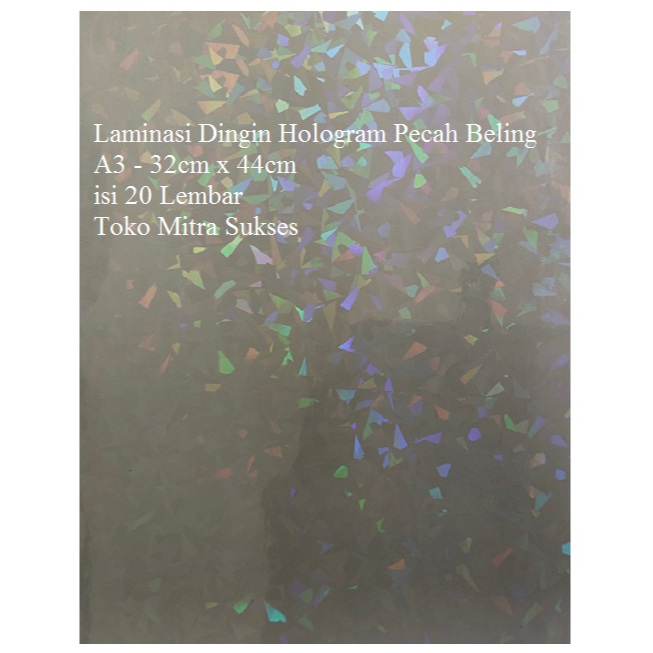 

Lembaran Laminasi Dingin Hologram isi 20 Lembar SF6