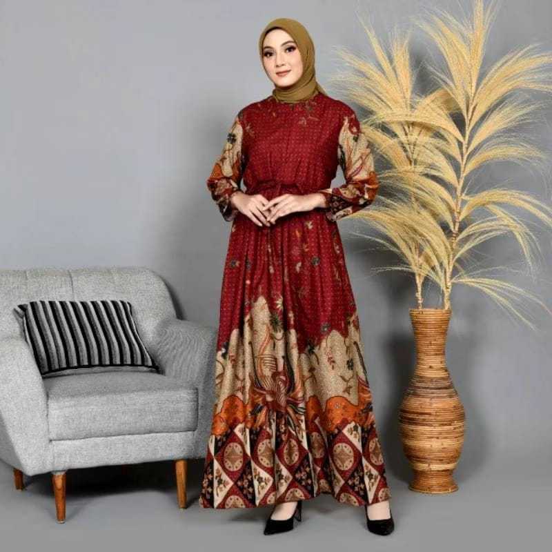 Gamis Kondangan Batik / Dress Model Abaya Syari / Motif Batik Terbaru Gamis Batik Wanita