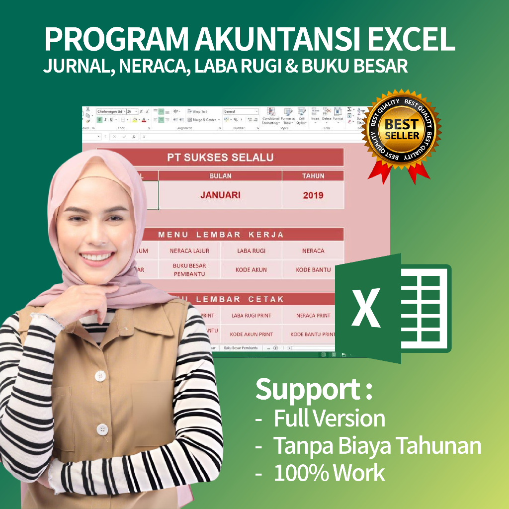 Program Akuntansi Excel Jurnal Neraca Laba Rugi Buku Besar