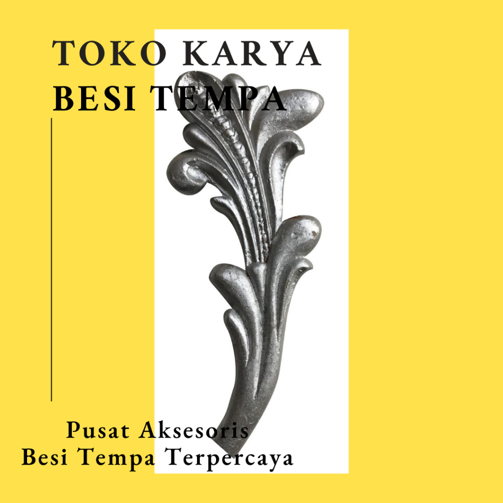 Ornamen Pagar Besi Leaf 255 / Ornamen Besi Tempa / Ornamen Pagar Besi dan Tralis / Aksesoris Besi Te